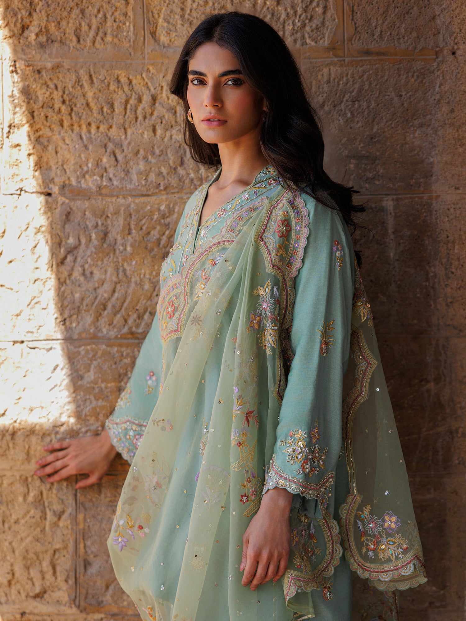 ALISHA, PANTS & DRAPED DUPATTA