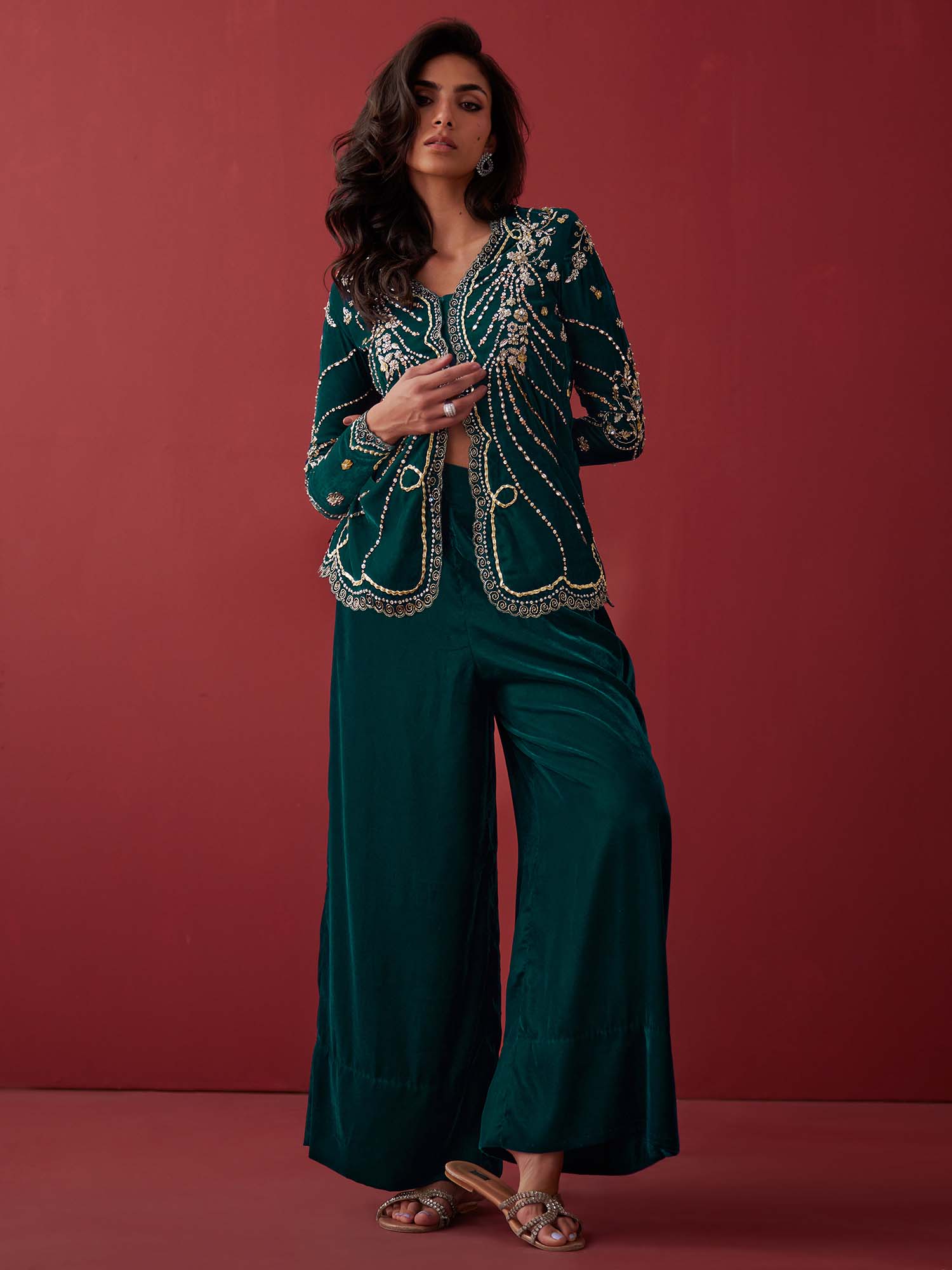 BELTED JACKET & CULOTTES