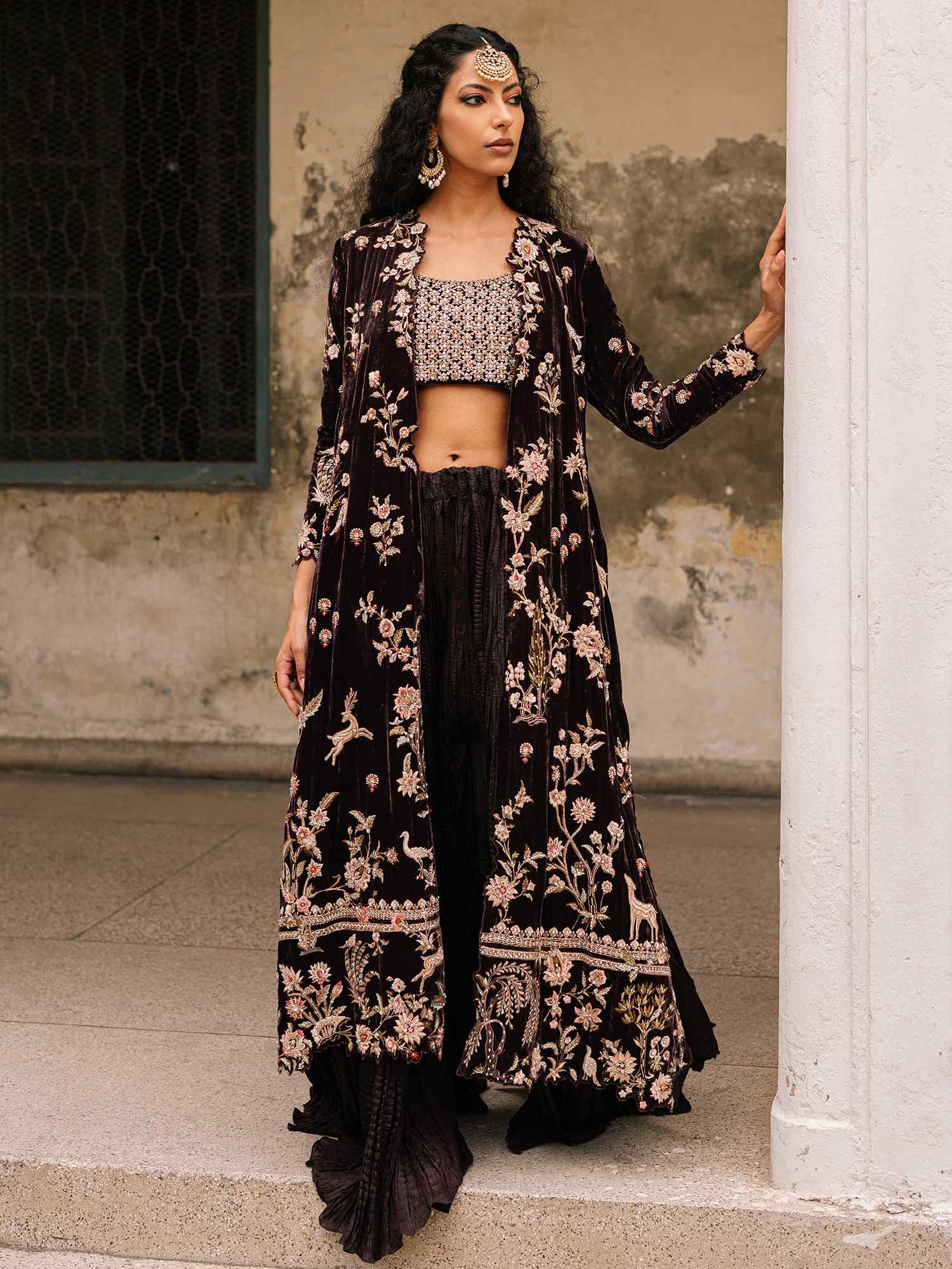 BORGIA COAT, BLOUSE SHARARA