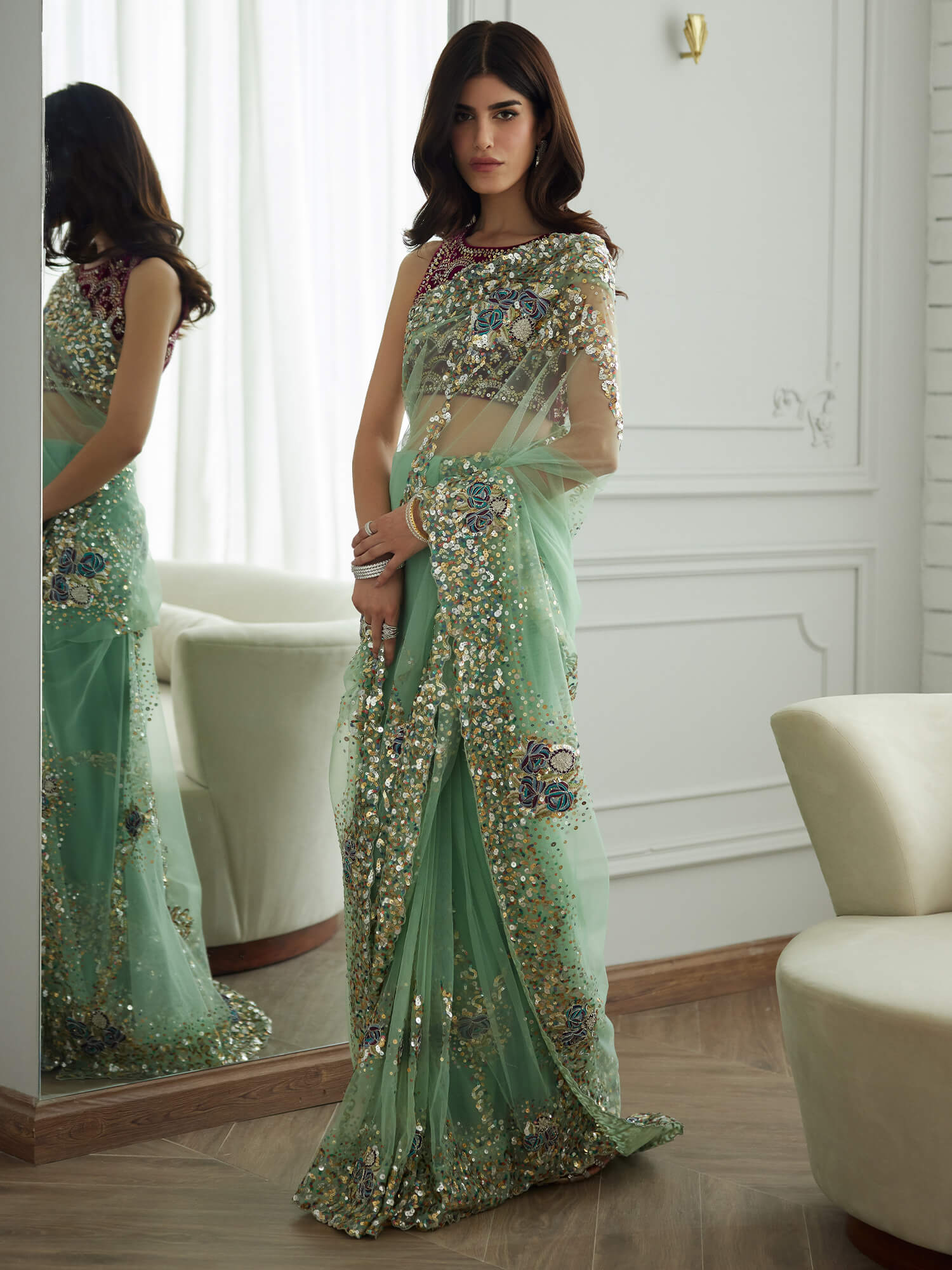 BLOUSE, SARI & PETICOAT