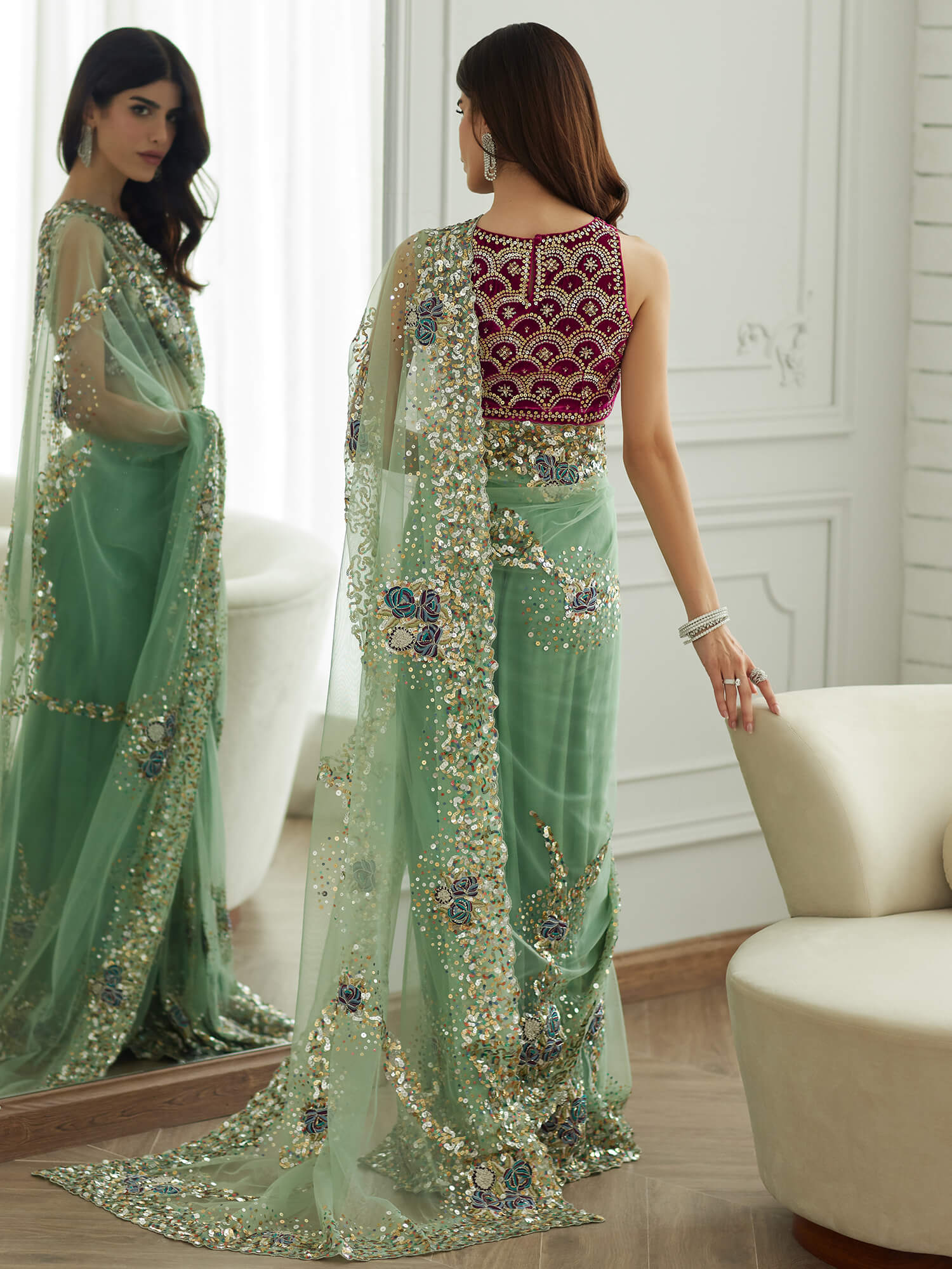 BLOUSE, SARI & PETICOAT