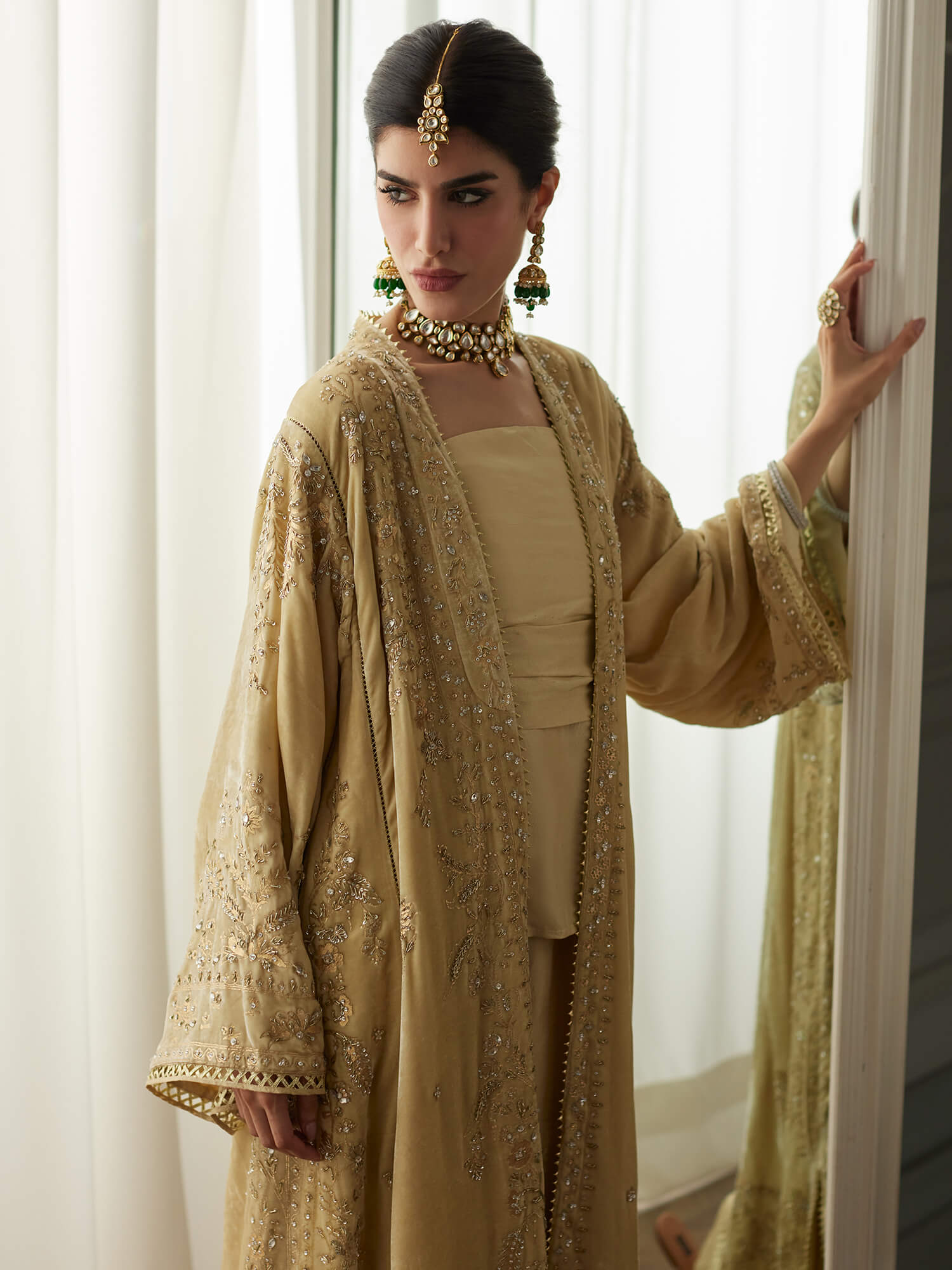 CHOGHA, STRAPLESS TOP & PALAZZO