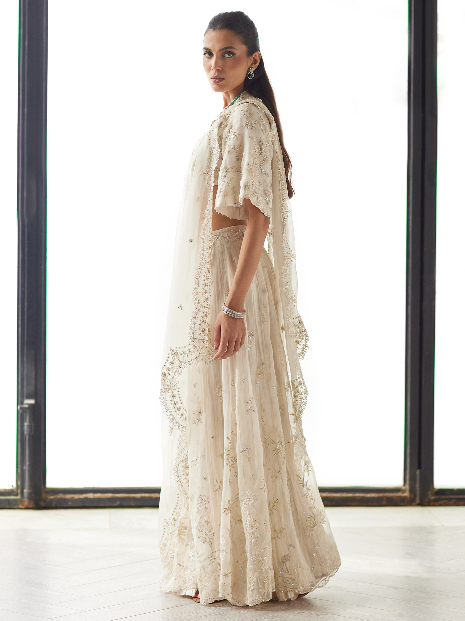 BLOUSE, SHARARA & DRAPED DUPATTA