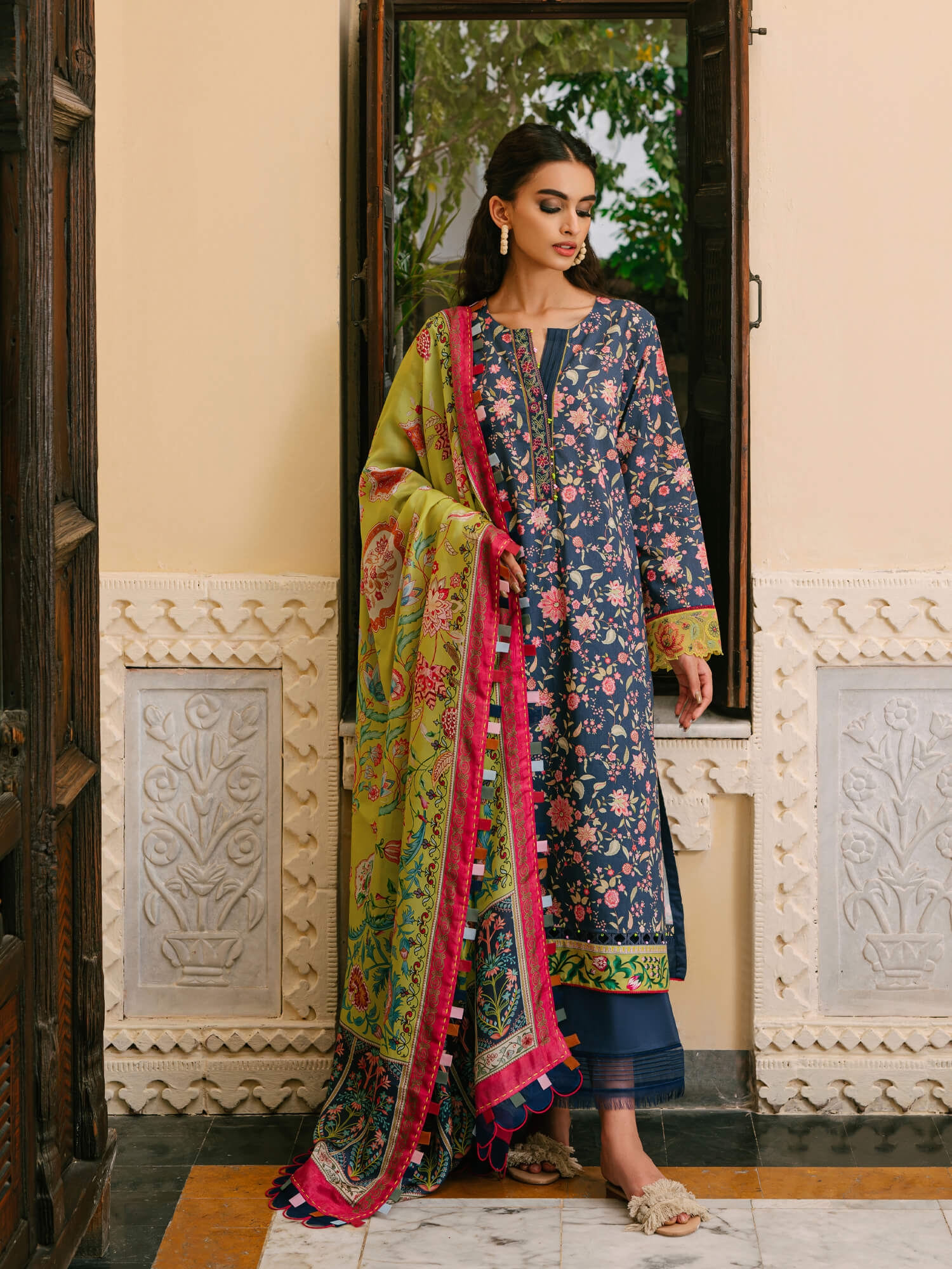 Misha Lakhani Embroidered Lawn Suits Unstitched 2 Piece ML21L 12 Pichola - Summer Collection
