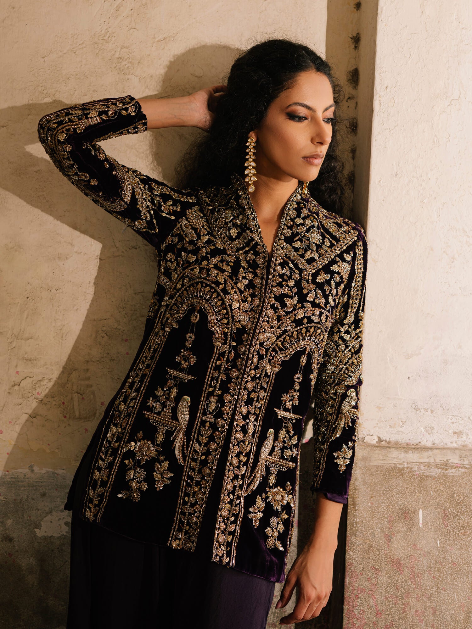 Raat Rani Embroidered Denim Jacket