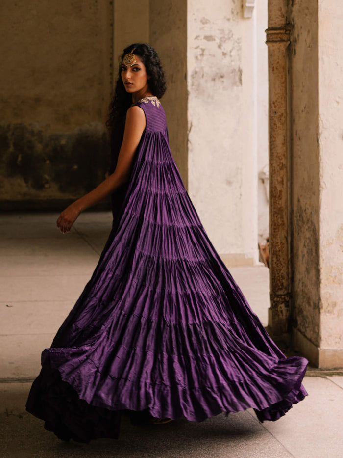 how to wear shawl for anarkali