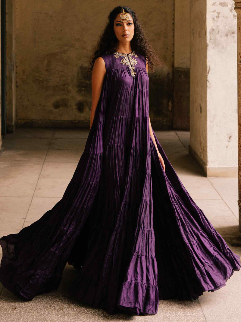 how to wear shawl for anarkali