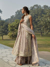 SIDE SLIT DRESS W/ CRUSHED INNER & DUPATTA - Misha Lakhani